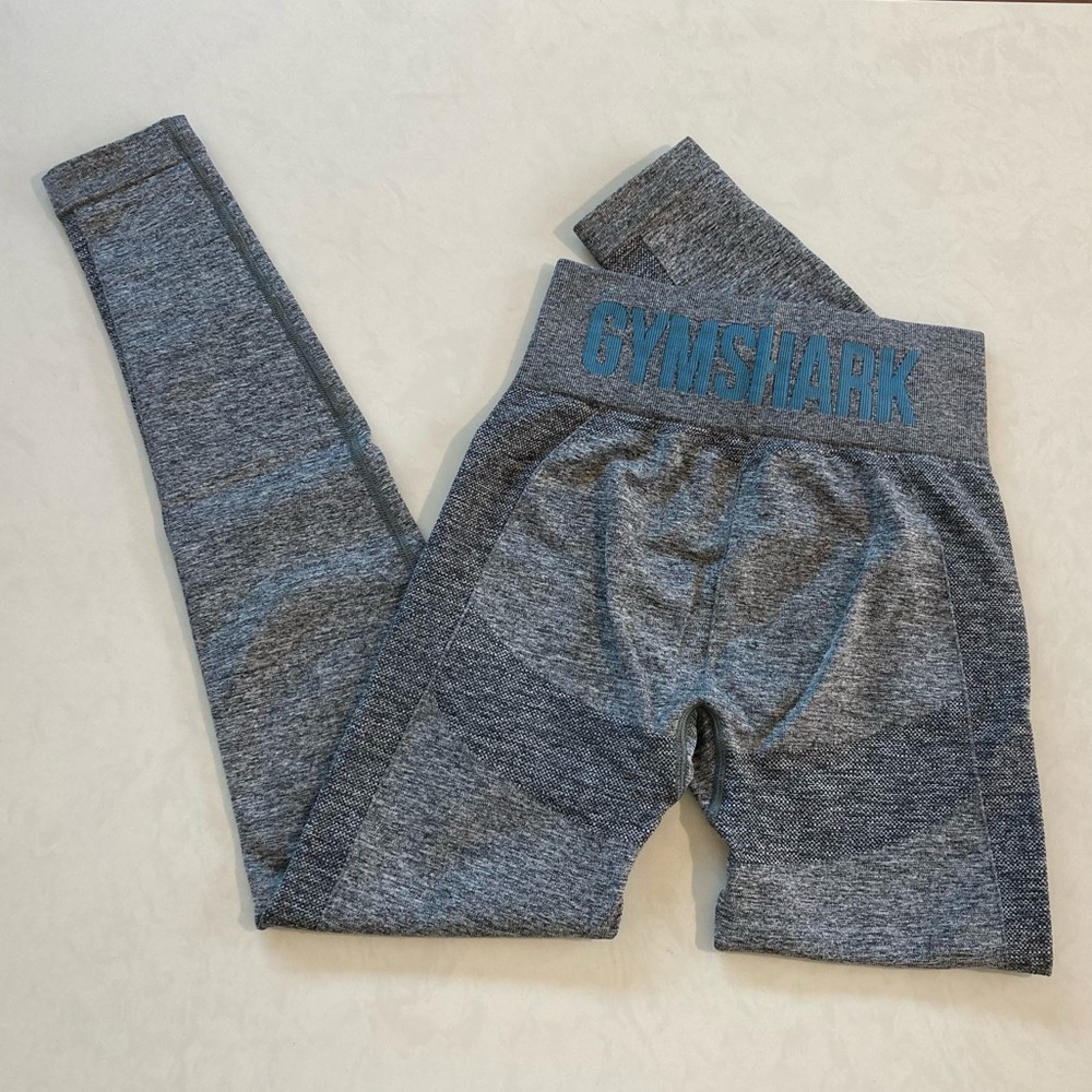 Gymshark High Waist Flex Leggings - Charcoal Marl/Smokey Teal